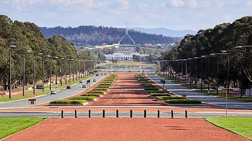 ANZAC parade from the War Memorial Canberra