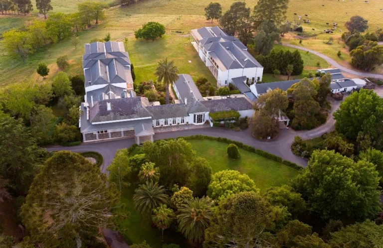 arial view of chateau yering hotel in yarra valley