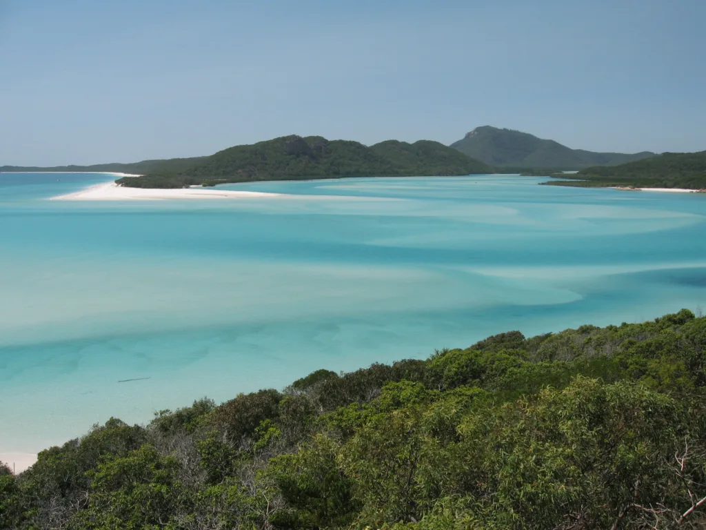 Whitsunday Island with its white sandy beaches and turquoise waters.
