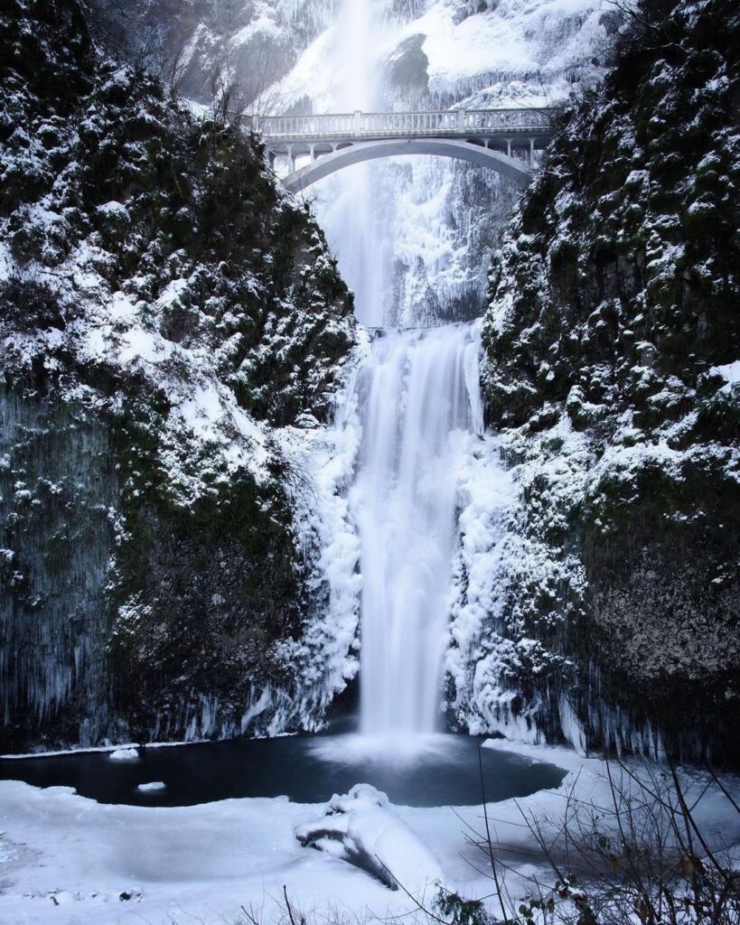 Winter at Multnomah Falls