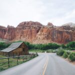 Cabin beside road in Capitol Reef National Park