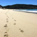 Footprints on the beach Capricorn Coast