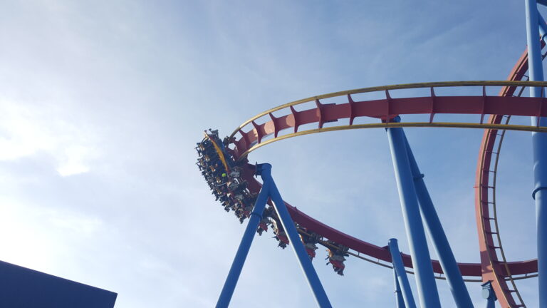 Superman ride at East Coast Theme Park Six Flags Great Adventure