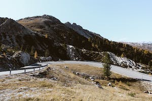 Open Road in the Dolomite Mountains