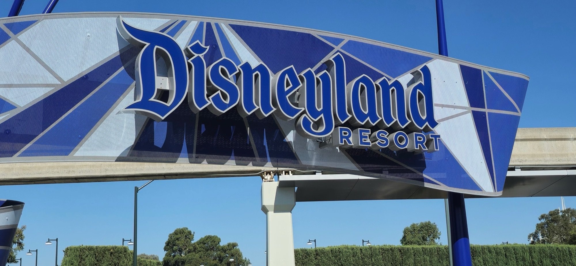 Disneyland Resort entrance sign in Anaheim, California