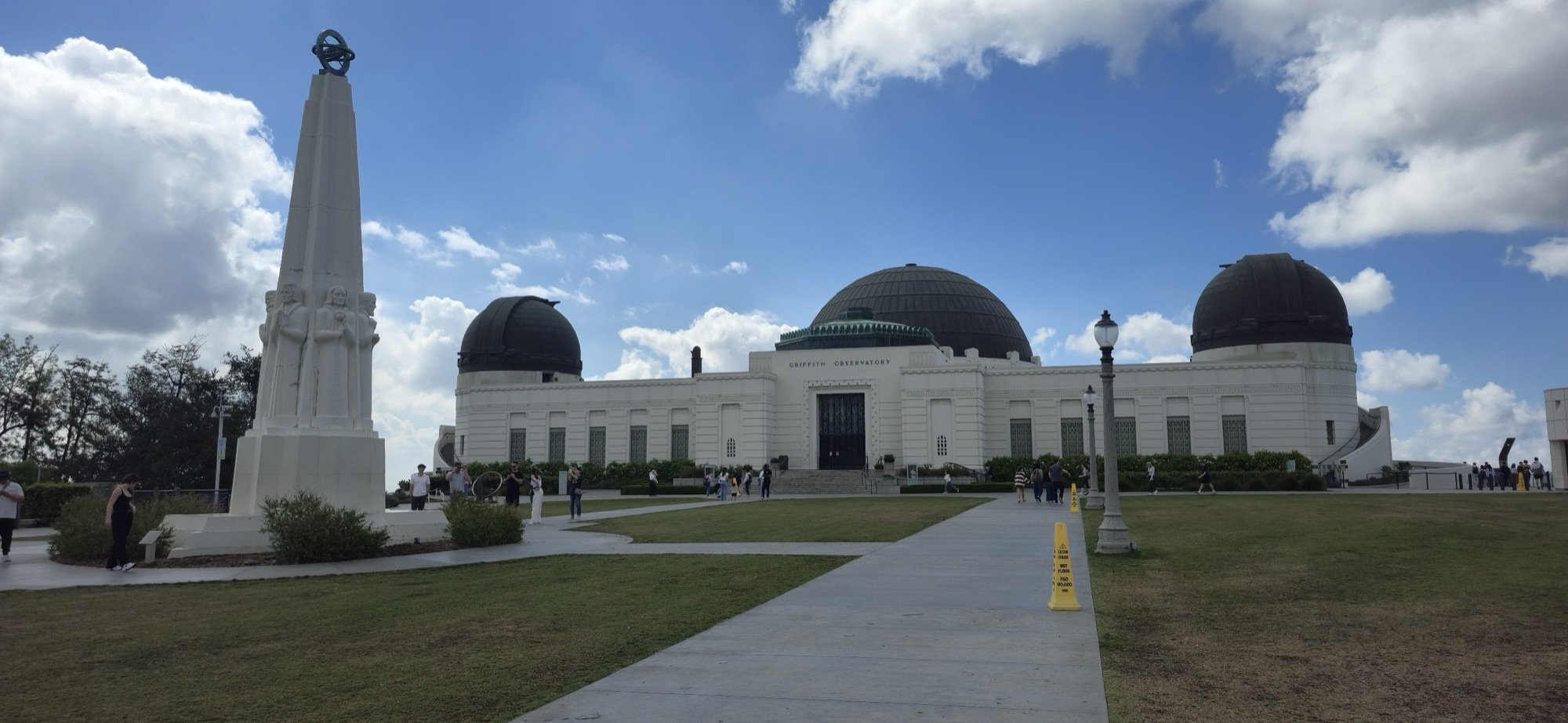Griffith Observatory in Los Angeles under a blue sky on a USA family holiday